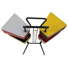Vintage Sewing Box Stand for Metalux Holland in the Rietveld Colors