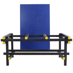 Yellow and Blue Rietveld Color Coffee Table by De Bijenkorf, Holland 4