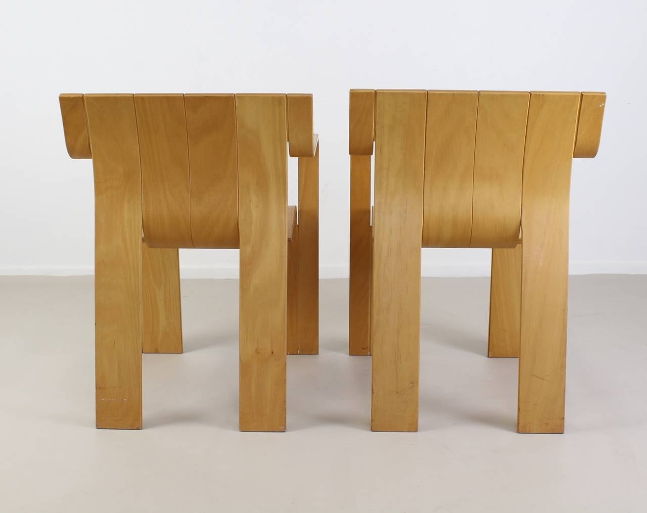 Dutch Design Strip Chairs by Gijs Bakker for Castelijn Holland In Excellent Condition In Staphorst, NL