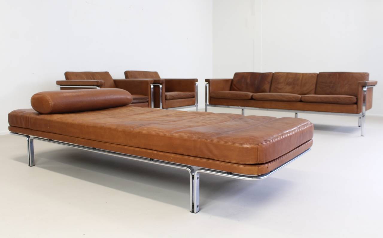 Horst Bruning Three-Seat Couch in Brown Aniline Leather 4