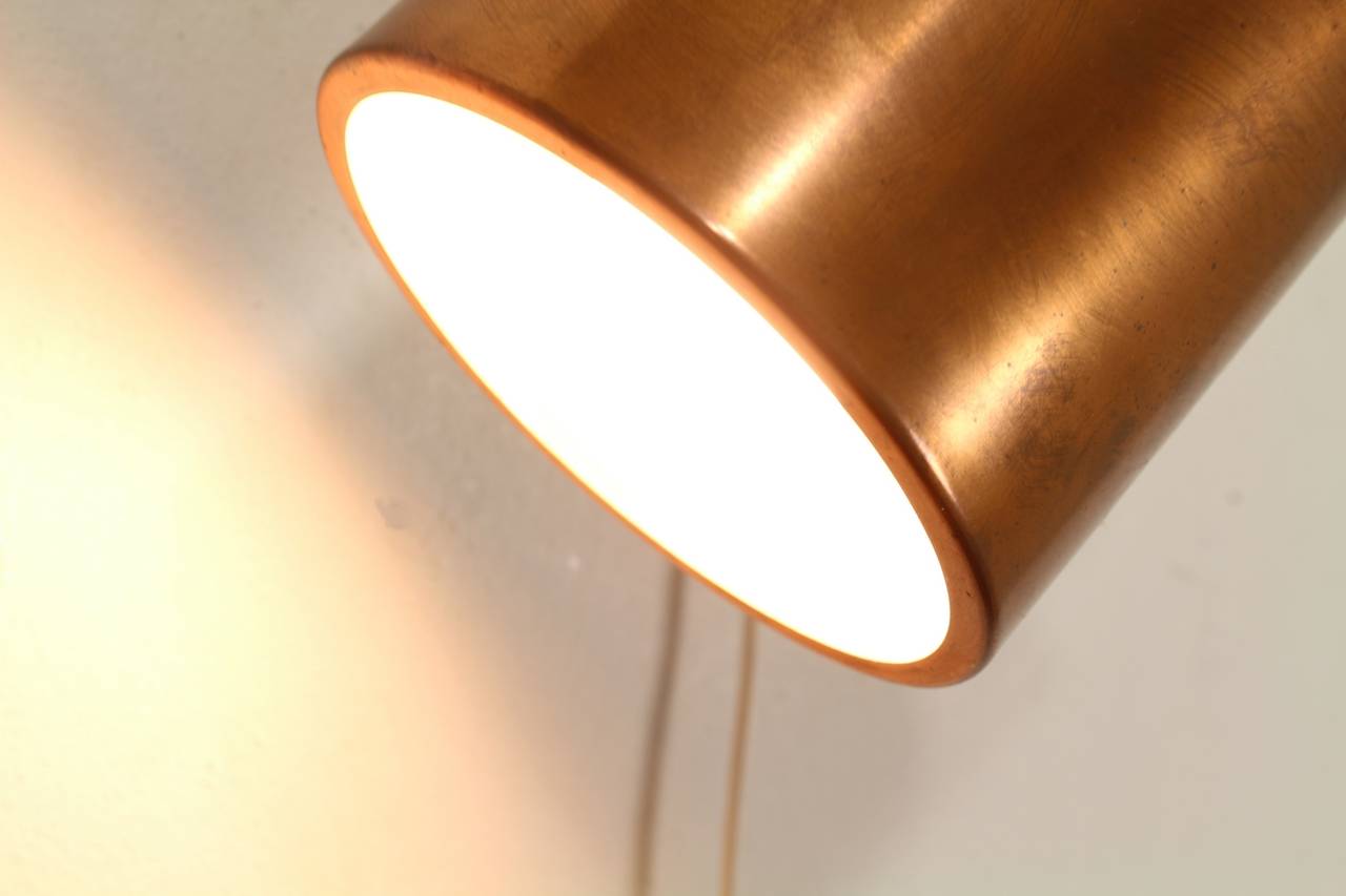 Copper Colored and Black Metal Wall Sconce by Jo Hammerborg In Good Condition In Staphorst, NL