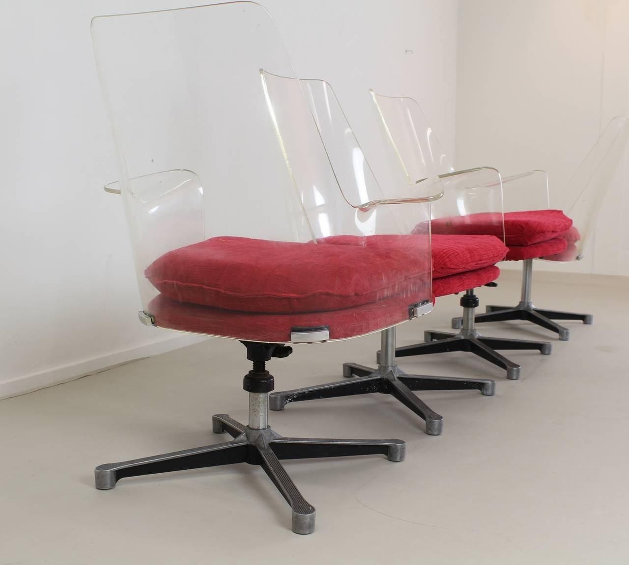 Mid-20th Century Original Authentic American Lucite Office Chairs For Sale