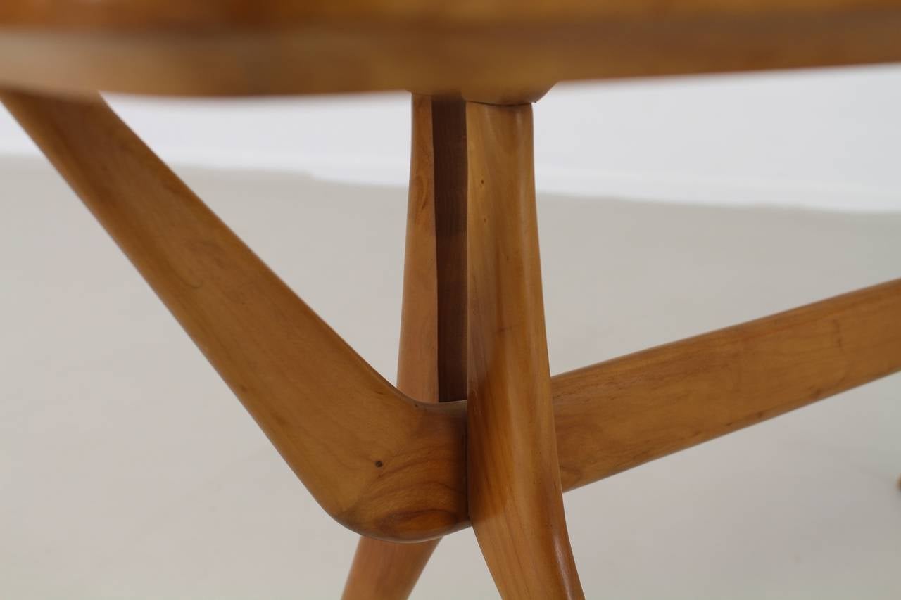 Sculptural Walnut Italian Design Coffee Table For Sale 2