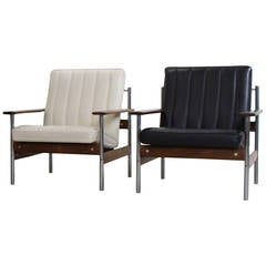 Set of Black and White Dysthe 1001AX Lounge Chairs for Dokka Mobler