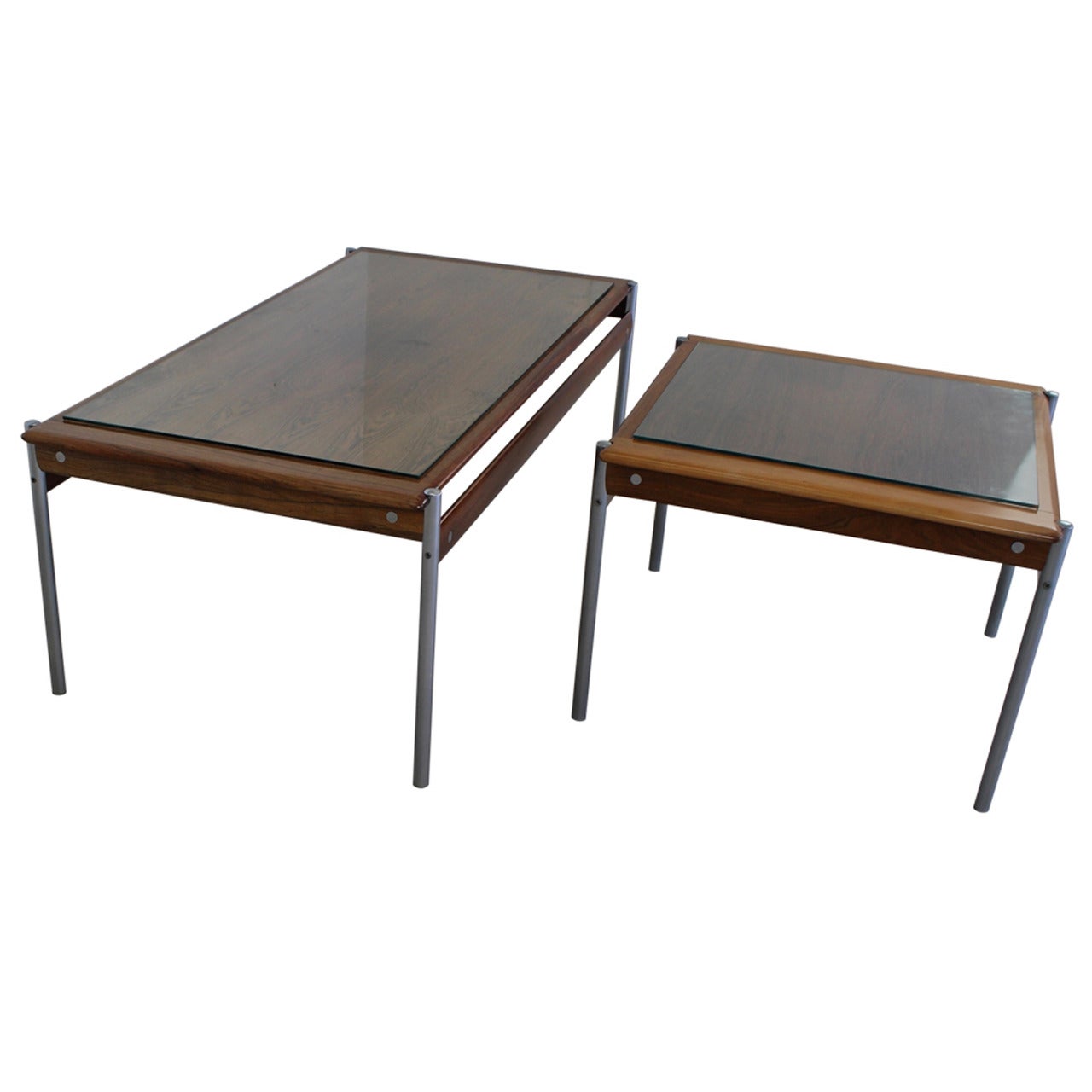 Set of Two Side Tables by Sven Ivar Dysthe for Dokka Mobler