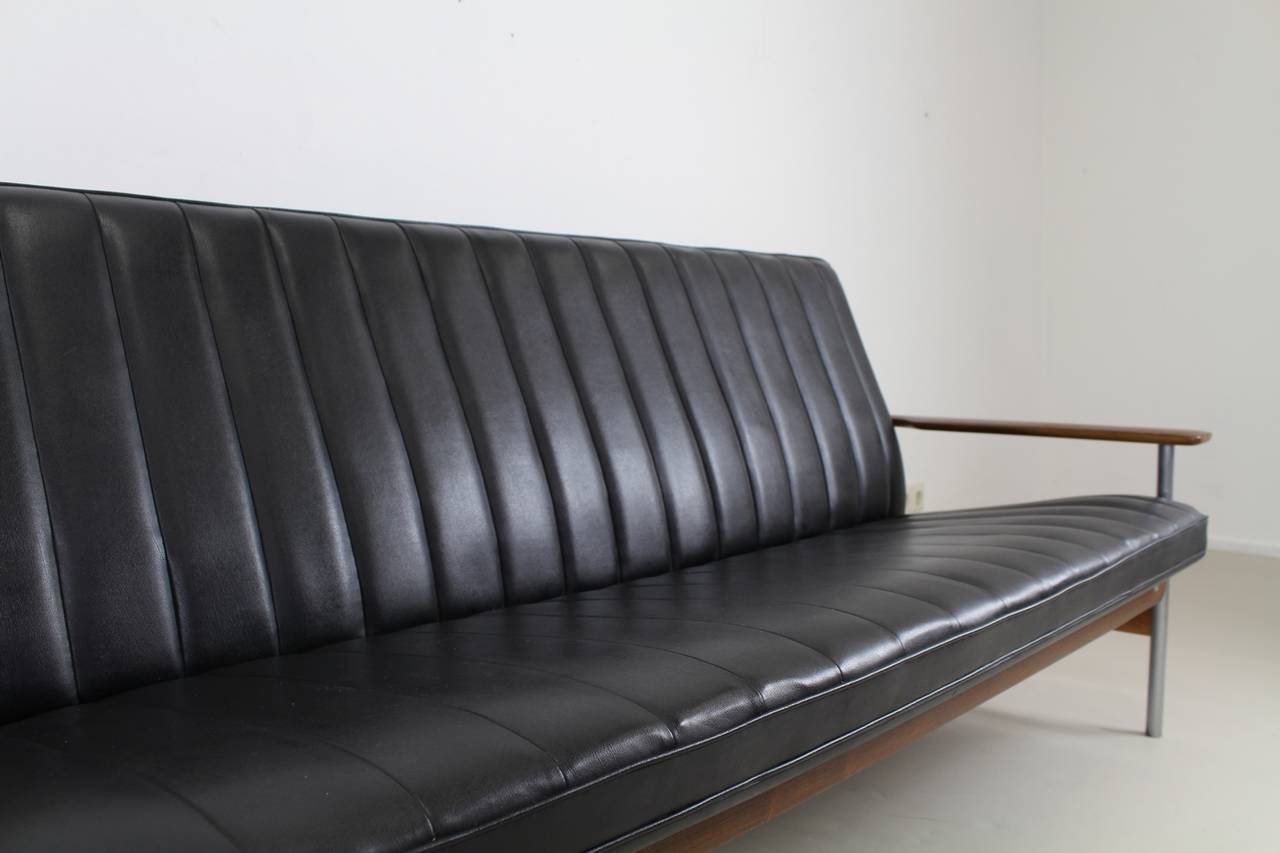 Dysthe 1001AX Sofa in Black Leather for Dokka Mobler, Norway 1