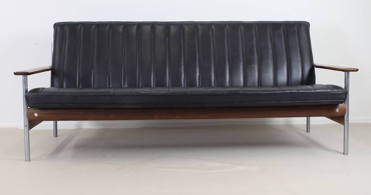 Dysthe 1001AX Sofa in Black Leather for Dokka Mobler, Norway 2