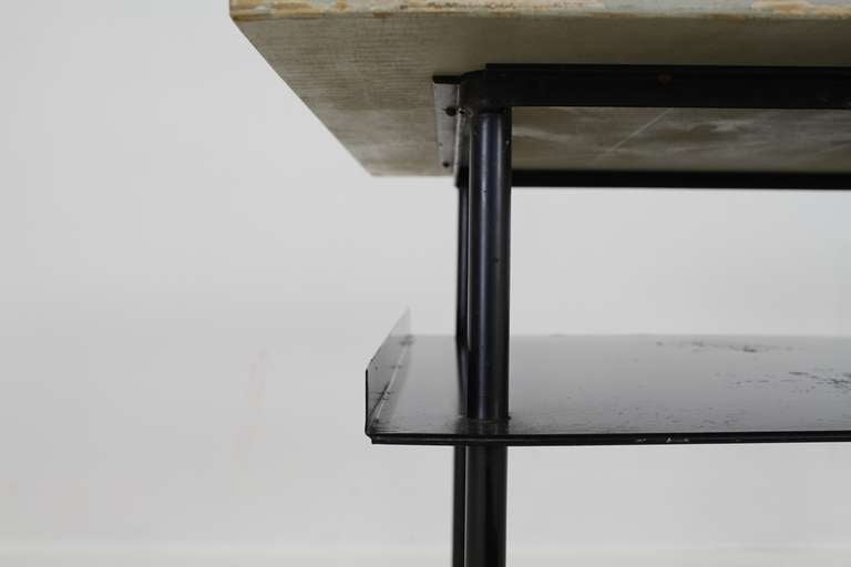 Industrial Wim Rietveld For Auping Large Version Side or Night Table in Patinated Condition For Sale