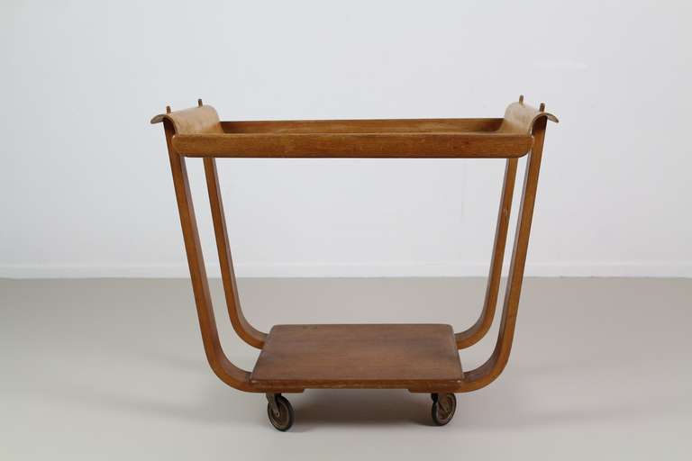 Mid-Century Modern Cees Braakman Designed This Serving Trolley for UMS Pastoe with Loose Tray For Sale