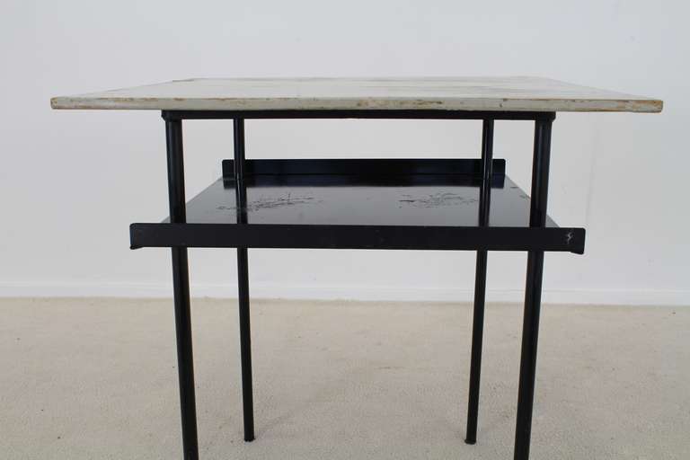 Dutch Wim Rietveld For Auping Large Version Side or Night Table in Patinated Condition For Sale