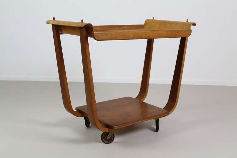 Dutch Cees Braakman Designed This Serving Trolley for UMS Pastoe with Loose Tray For Sale