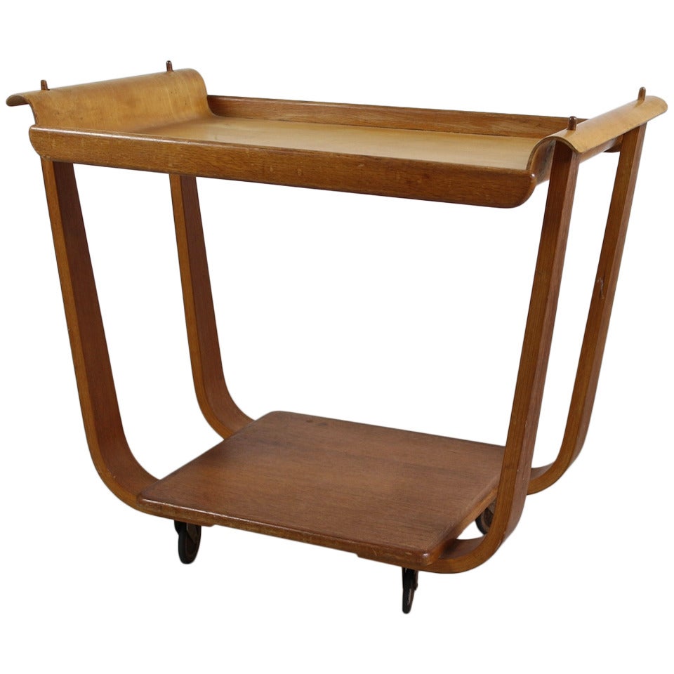 Cees Braakman Designed This Serving Trolley for UMS Pastoe with Loose Tray For Sale
