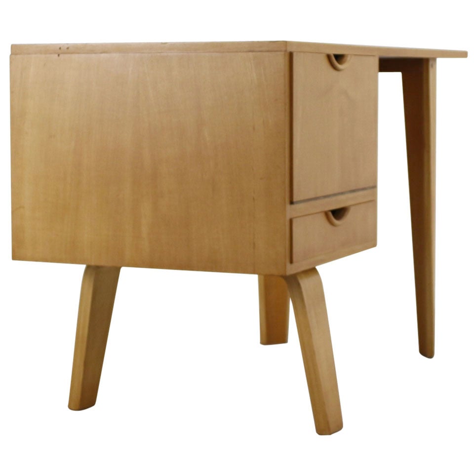 Laminated Wood Ladies Desk by W. Lutjens for Den Boer Gouda Holland For Sale