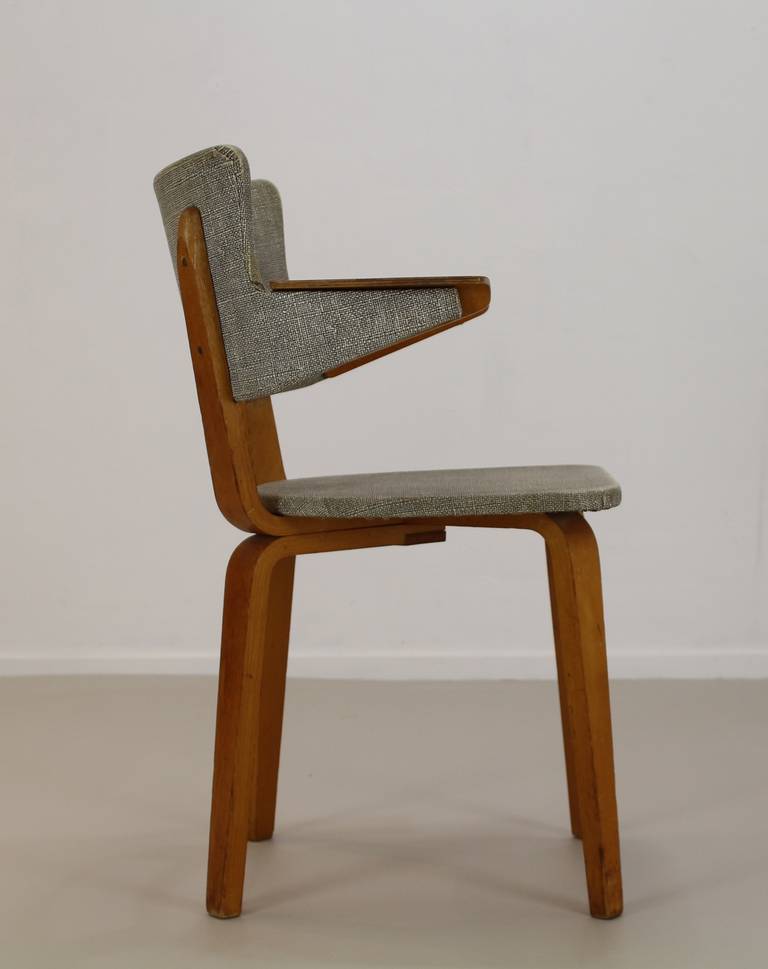 Mid-Century Modern Laminated Wooden Armchair by Cor Alons for Den Boer Gouda, Holland For Sale