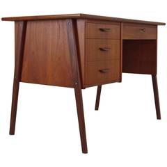 Small Danish Design Teak Ladies Desk with Book Storage in the Back