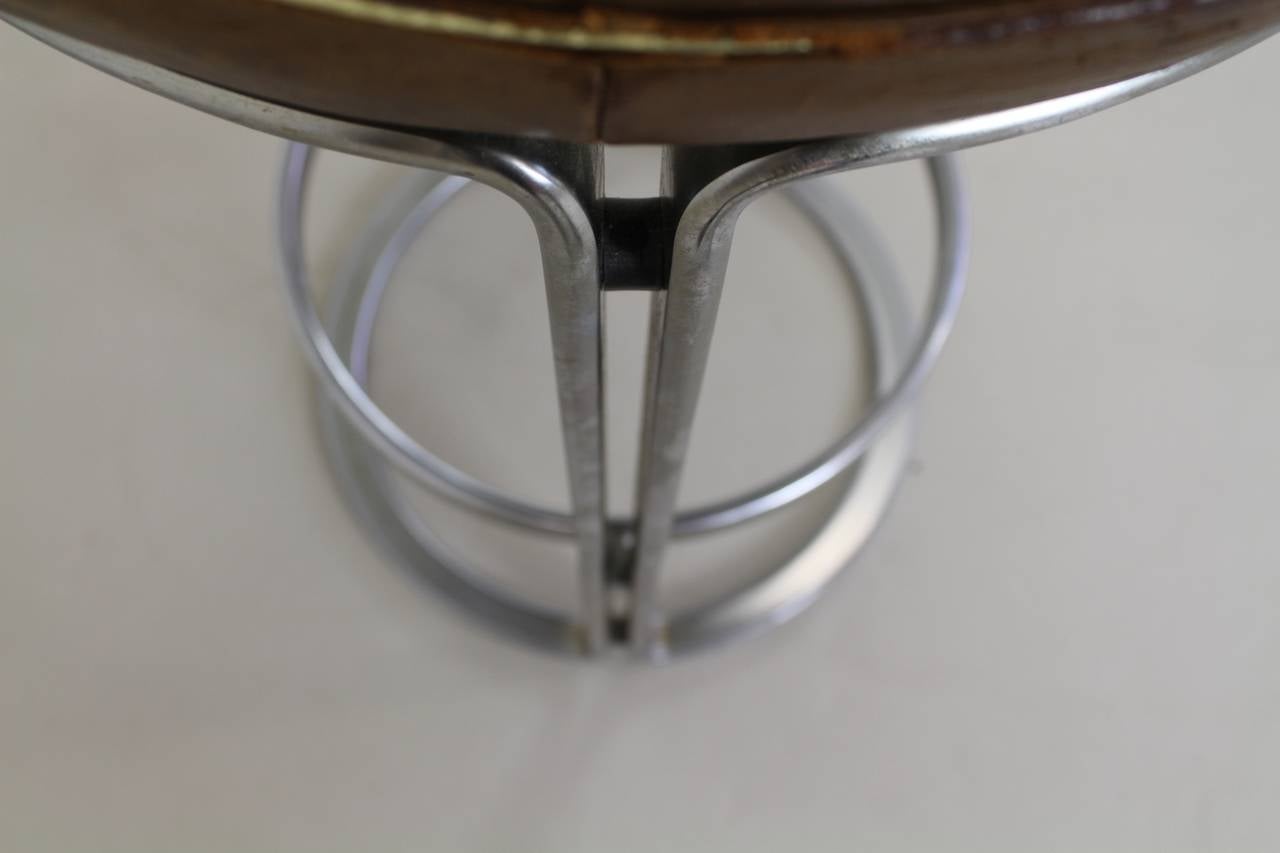 German Two Scarce Kill International Chrome-Plated Steel Bar Stools by Horst Bruning For Sale