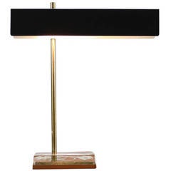 Exclusive Desk Lamp with Massive Glass Base in the Style to Fontana Arte