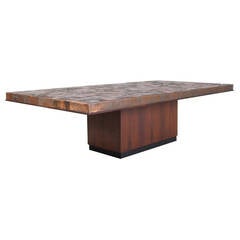 Etched Copper Top German Design Coffee Table