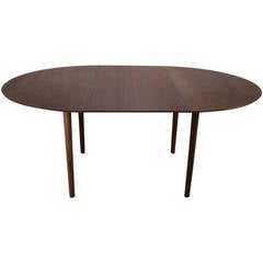 Solid Teak Hvidt and Mølgaard Oval Dining Table with Extension Leaf