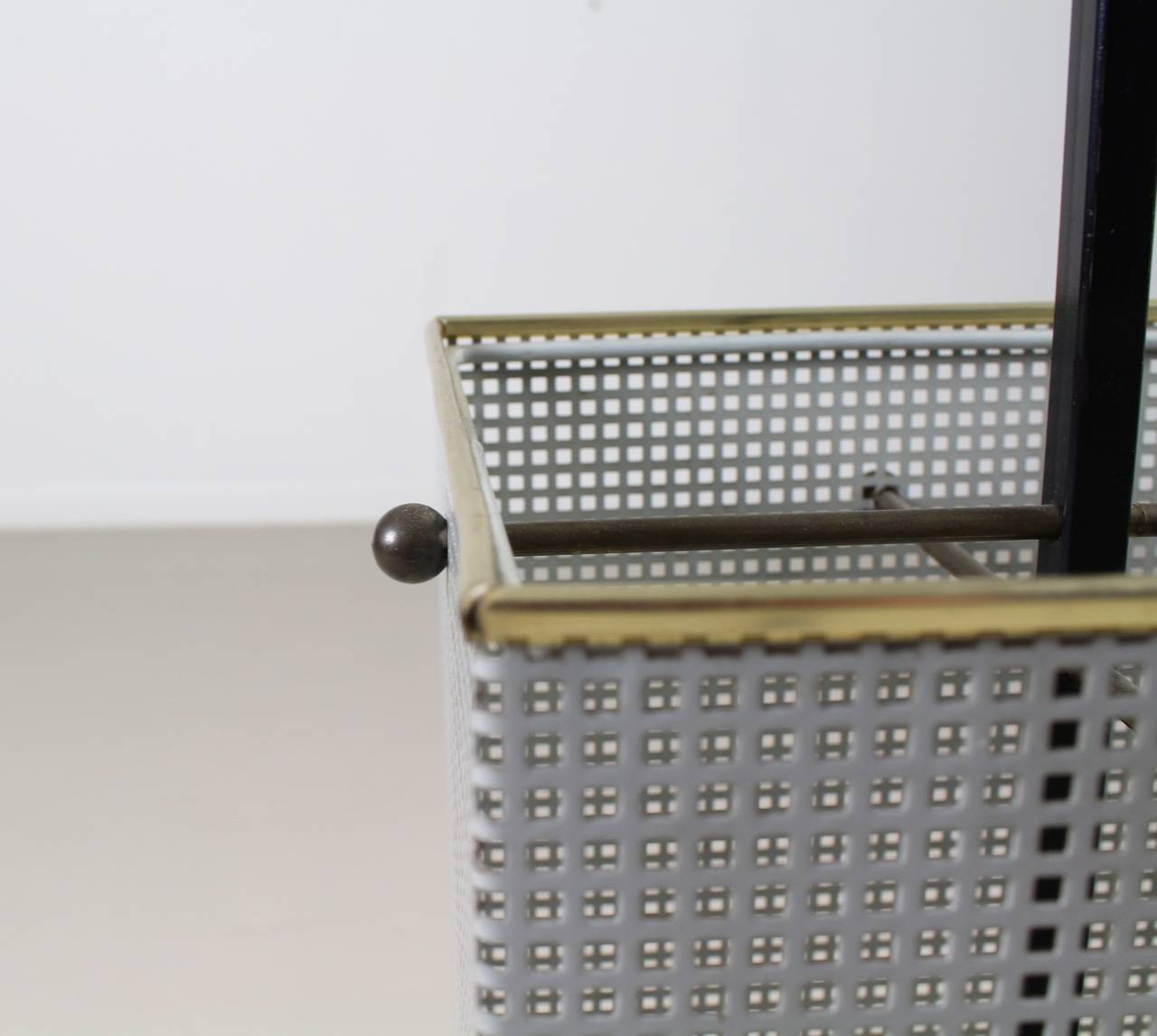 Dutch Design Perforated Metal Industrial Umbrella Stand of 1950s 2