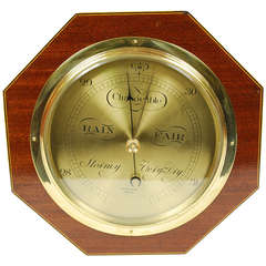 Aneroid Octagonal Barometer Signed Aitchison London, 1920s