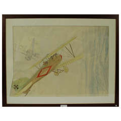 Pastel and Pencil Drawing Represents The Albatros DV A 11