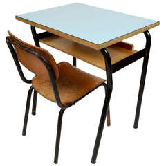 Very Nice Small School Desk and Chair, Italy, 1950s 12