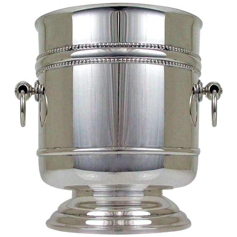 Fine Silver Plate French Christofle Ice Bucket Wine Cooler at 1stDibs