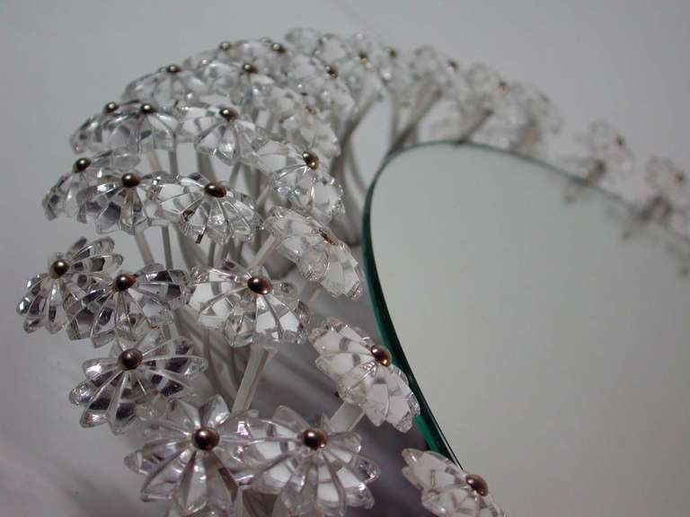 Crystal Wall Mirror mid century 1950s crystal blossom illuminated wall mirror at 1stdibs Crystal Wall Mirror mid century 1950s crystal blossom illuminated wall mirror at 1stdibs