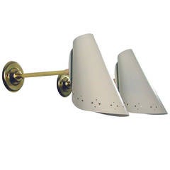 Pair of 1950s Mid-Century Italian Wall Lamps Sconces in the Manner of Stilnovo