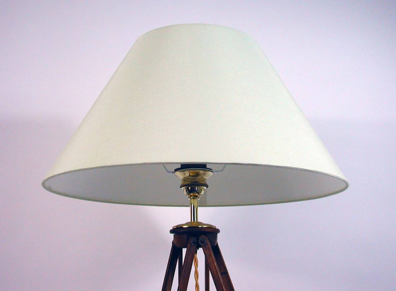 Vintage Wooden Tripod Floor Lamp at 1stDibs | antique wooden tripod ...