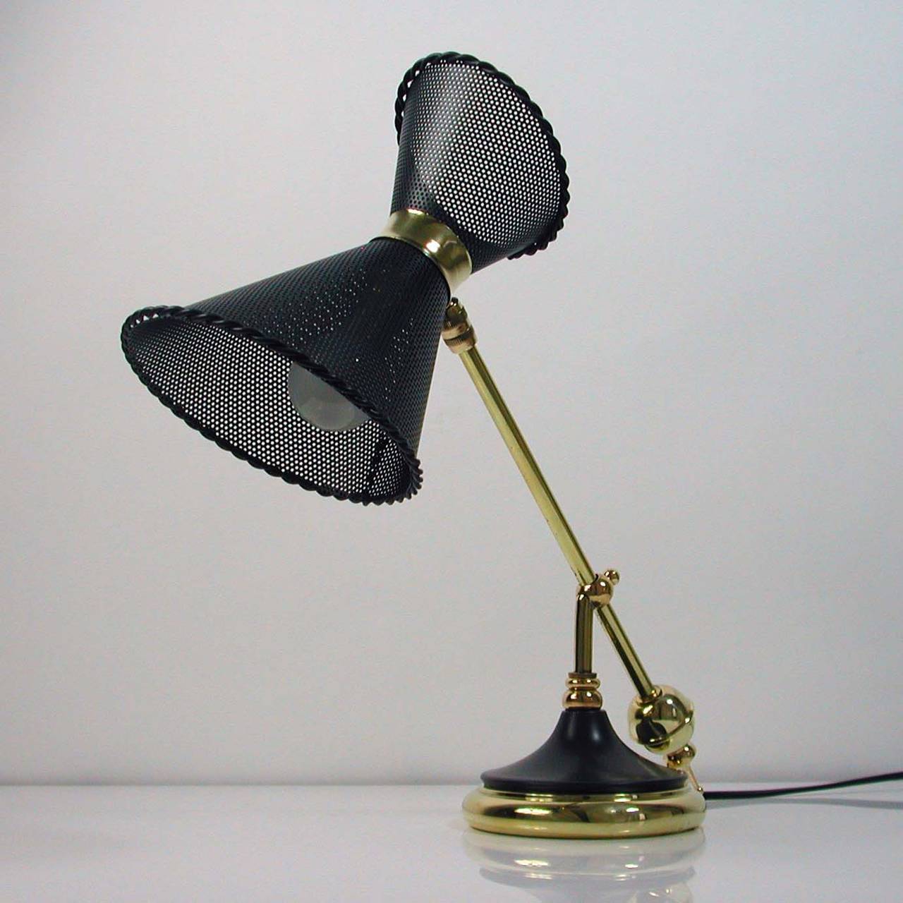 Brass 1950s Mid Century French Mathieu Mategot Table Lamp