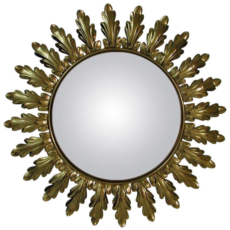 Sunburst Wall Mirror mid-century 1950s french sunburst starburst gilt convex wall Sunburst Wall Mirror mid-century 1950s french sunburst starburst gilt convex wall