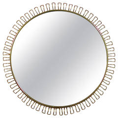 Sculptural Brass Wall Mirror by Josef Frank for Svenskt Tenn 1950s