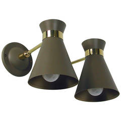 Pair of Mid Century French Sconce Wall Lamps, Guariche Lunel Era