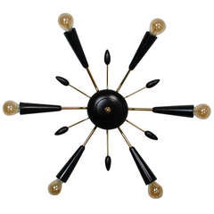 1950s Mid Century Italian Flush Mount Wall Lamp Sconce
