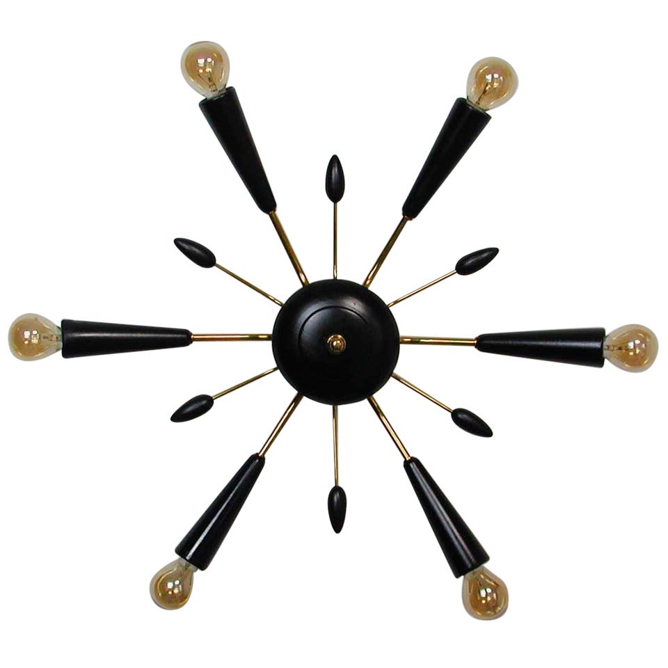 1950s Mid Century Italian Flush Mount Wall Lamp Sconce