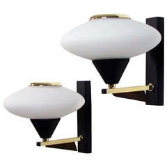 Pair of Italian Mid-Century 1950s Wall Lamps Sconces