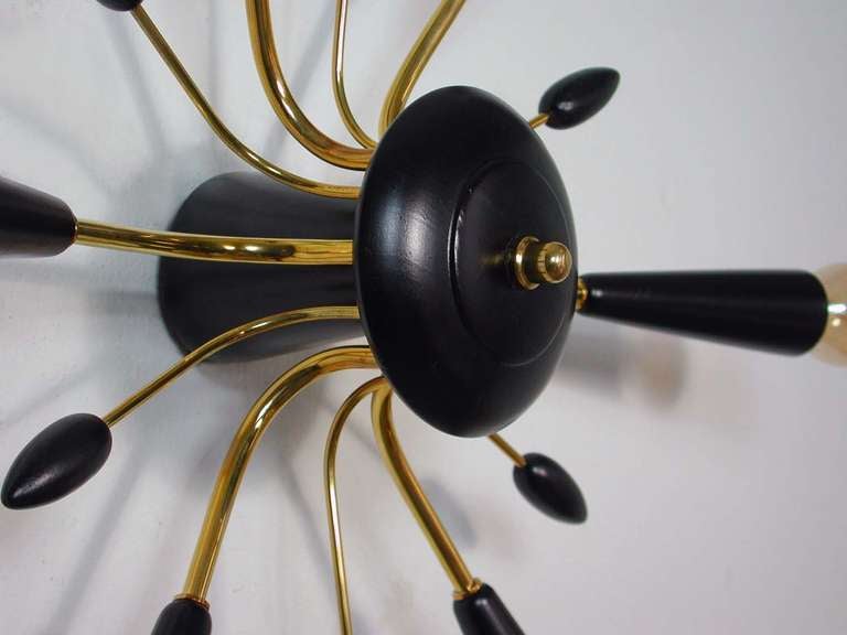 Mid-Century Modern 1950s Mid Century Italian Flush Mount Wall Lamp Sconce