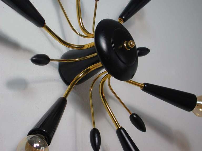 1950s Mid Century Italian Flush Mount Wall Lamp Sconce 1