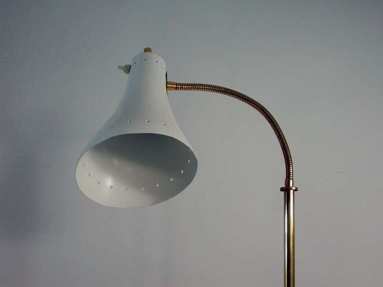 Mid-Century Modern 1950s Italian Mid Century Gooseneck Floor Lamp