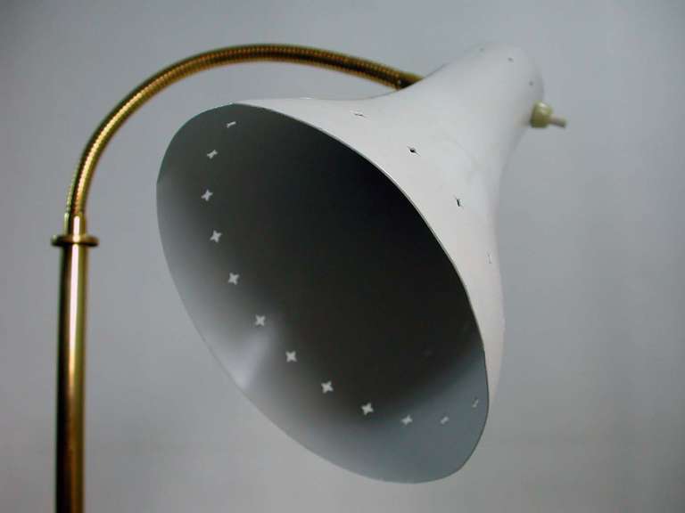 Mid-20th Century 1950s Italian Mid Century Gooseneck Floor Lamp
