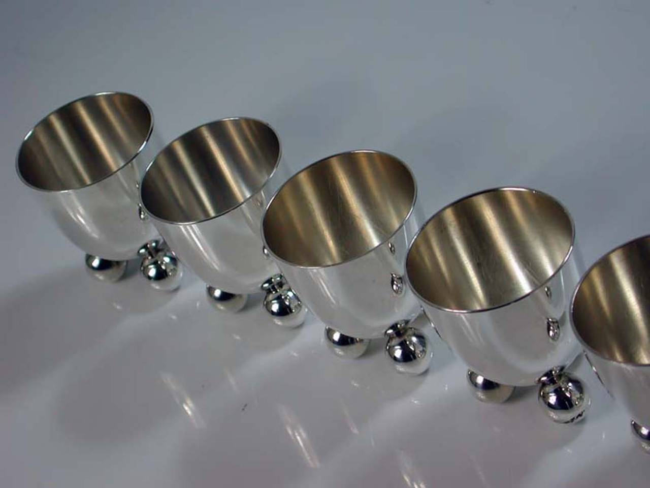 Six WMF Art Deco Silver Plate Egg Cups by Fritz August Breuhaus de Groot 2
