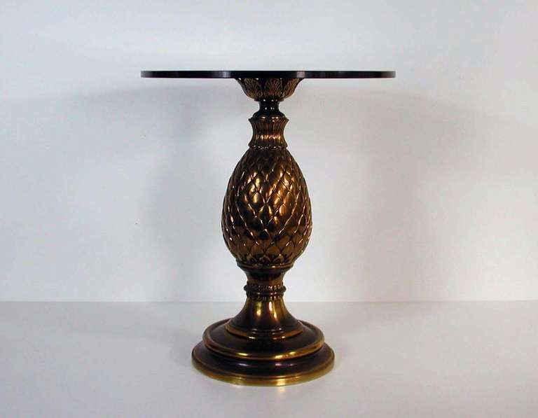 Mid-20th Century Italian 1950s Bronze and Glass Pine Cone Side Table Cocktail Table