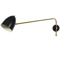 Vintage Midcentury French Swivelling Potence Wall Lamp Sconce, 1950s