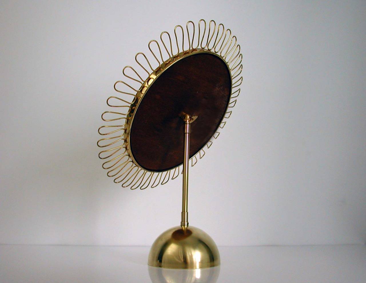 Swedish Mid Century Sculptural Brass Vanity Table Mirror in the Manner of Josef Frank