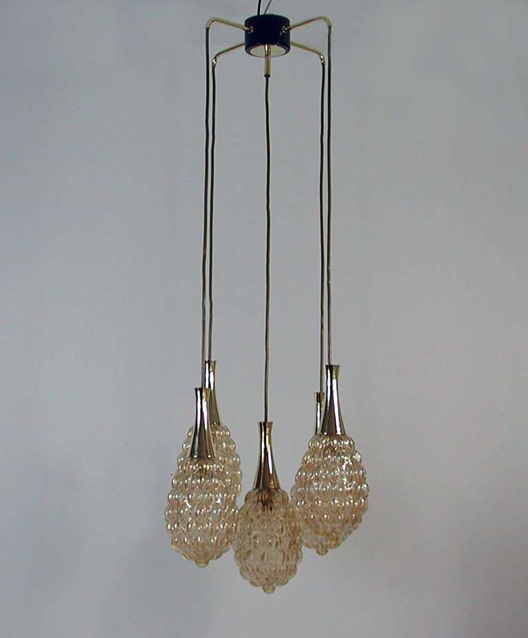 1960s Helena Tynell for Limburg Cascading Bubble Amber Ceiling Lamp In Excellent Condition In NUEMBRECHT, NRW