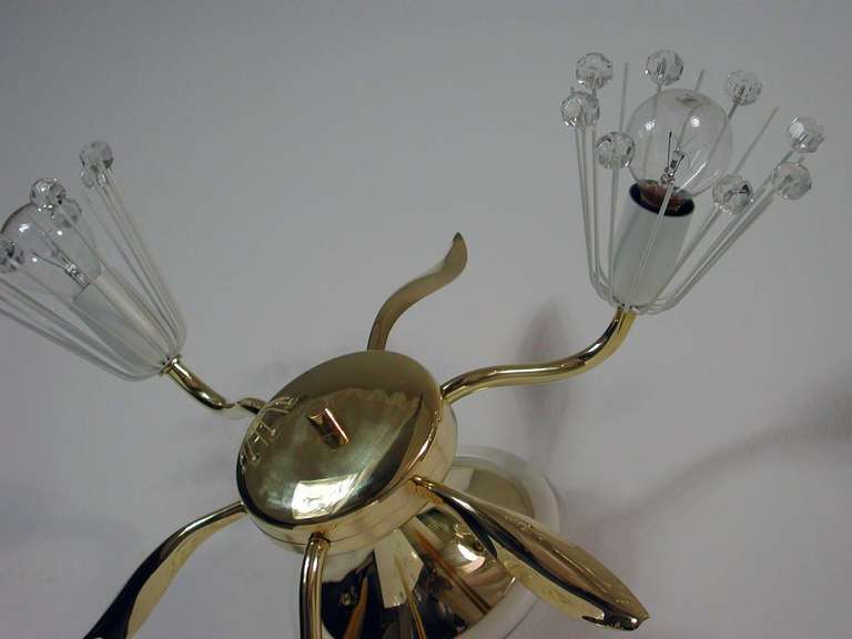 1950s Emil Stejnar Brass and Crystal Wall Lamp Flush Mount In Excellent Condition In NUEMBRECHT, NRW