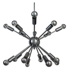 Mid Century Chrome 16-Arm Sputnik Ceiling Lamp Chandelier