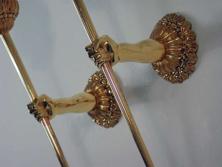 Mid-Century 1950s French Brass Torchiere Wall Sconces In Good Condition In NUEMBRECHT, NRW